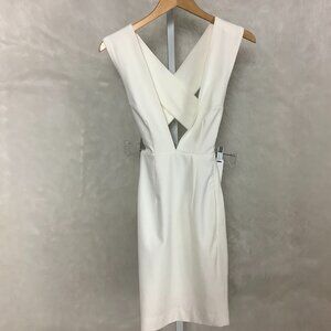 Solace London Cream Ivory Sleeveless Crossover Back Santana Mini Dress 0